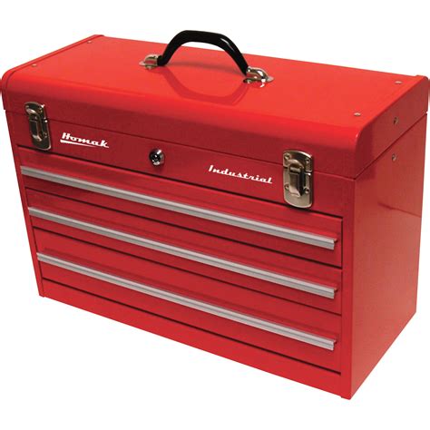 20 wide 3-drawer metal tool box red black|20 tool chest.